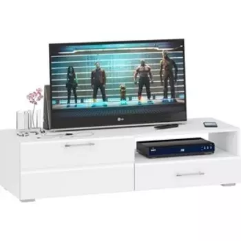 Тумба под ТВ СВК Ларго 1,4 белый/белый глянец (1023617)