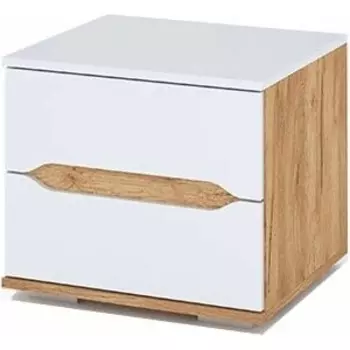 Тумба прикроватная Ника Валирия ТБ 031 белый глянец/дуб крафт золотой