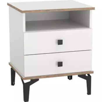 Тумба прикроватная ОЛМЕКО 51.17 ''Либерти'' (опора h 150 мм) Белый / Дуб Каньон (ML876880931)