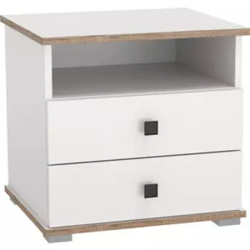 Тумба прикроватная ОЛМЕКО 51.17 ''Либерти'' (опора h 20 мм) Белый / Дуб Каньон (ML876880917)