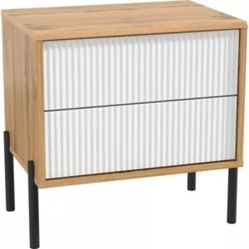 Тумба прикроватная ОЛМЕКО 72.09 ''Кензо'' (дуб вотан / белый глянец снег) (ML876881103)