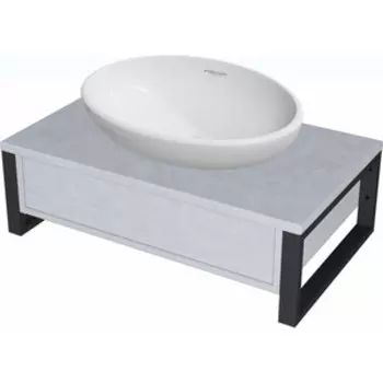 Тумба с раковиной 1Marka Grunge Loft 100х48 бетон светлый (У85853, WB.CT/Ringo/54-N.Cut/WHT.G/S1)