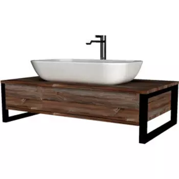 Тумба с раковиной 1Marka Grunge Loft 100х48 дуб намибия (У85847, WB.CT/Ringo/54-N.Cut/WHT.G/S1)