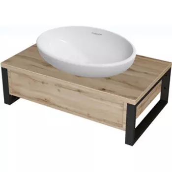 Тумба с раковиной 1Marka Grunge Loft 60х48 дуб вотан (Ц0000001580, WB.CT/Ringo/54-N.Cut/WHT.G/S1)