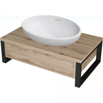 Тумба с раковиной 1Marka Grunge Loft 70х48 дуб вотан (Ц0000015940, WB.CT/Ringo/54-N.Cut/WHT.G/S1)