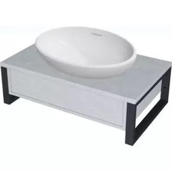 Тумба с раковиной 1Marka Grunge Loft 80х48 бетон светлый (У85851, WB.CT/Ringo/54-N.Cut/WHT.G/S1)