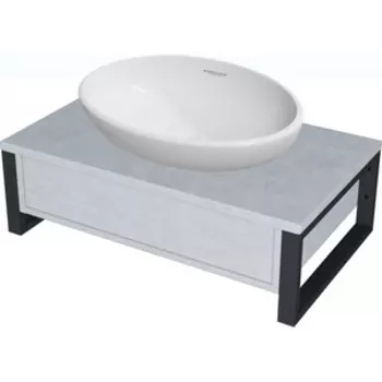 Тумба с раковиной 1Marka Grunge Loft 90х48 бетон светлый (У85852, WB.CT/Ringo/54-N.Cut/WHT.G/S1)