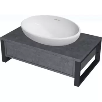 Тумба с раковиной 1Marka Grunge Loft 90х48 бетон темно-серый (У85849, WB.CT/Ringo/54-N.Cut/WHT.G/S1)