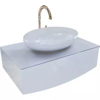 Тумба с раковиной 1Marka Nega 80х49 белая (Ц0000002813, WB.CT/Ringo/54-N.Cut/WHT.G/S1)