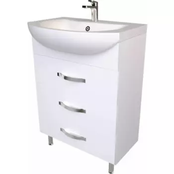 Тумба с раковиной 1Marka Вита 65х32 три ящика, белый глянец (У50110, 1WH207775)