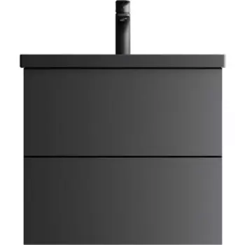 Тумба с раковиной Am.Pm Gem 60х42 черная матовая (M90FHX06022BM, M90WCC0602BM)