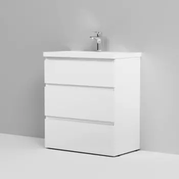 Тумба с раковиной Am.Pm Gem S 75 три ящика, белый глянец (M91FSX0752WG, M90WCC0752WG)