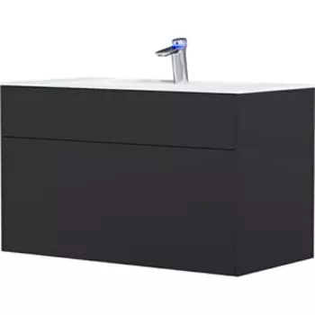 Тумба с раковиной Am.Pm Inspire 2.0 100 подвесная, графит матовая (M50AFHX1003GM, M50AWPX1001WG)