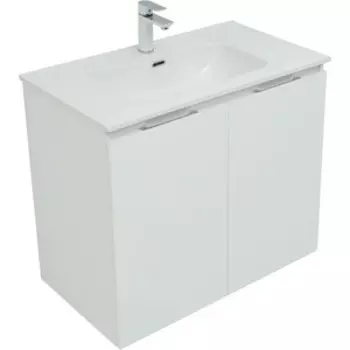 Тумба с раковиной Aquanet Алвита 80 две дверки, белый матовый (277526, 254364)