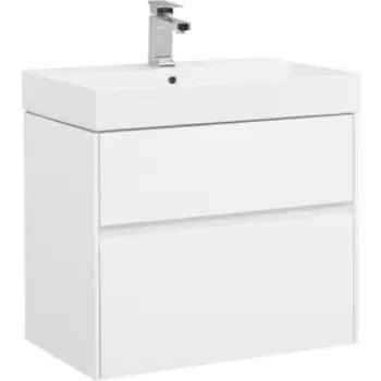 Тумба с раковиной Aquanet Бруклин 70 белая (203959, 198207)