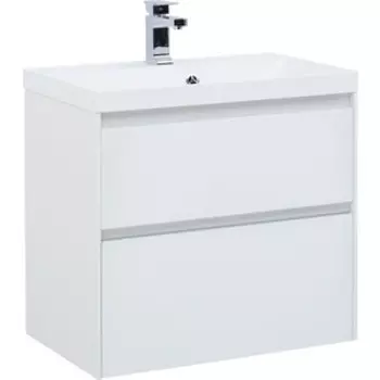 Тумба с раковиной Aquanet Гласс 70 белая (206700, 179394)