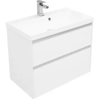 Тумба с раковиной Aquanet Гласс 80 белая (238361, 179395)