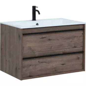 Тумба с раковиной Aquanet Lino 80 дуб веллингтон (253912, 270158)