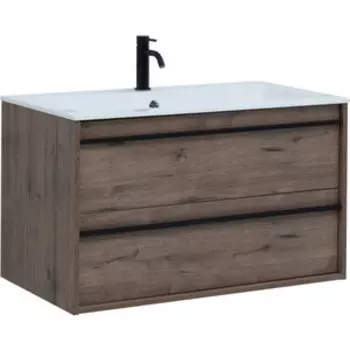 Тумба с раковиной Aquanet Lino 90 дуб веллингтон (253913, 270157)