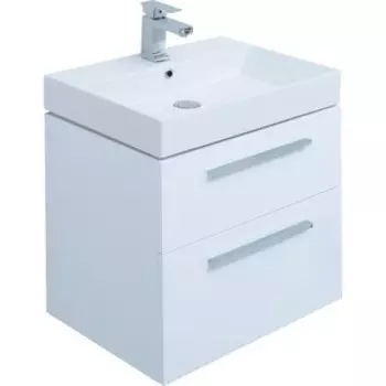 Тумба с раковиной Aquanet Nova 60 2 ящика, белый глянец (242279, 242905, 243724)