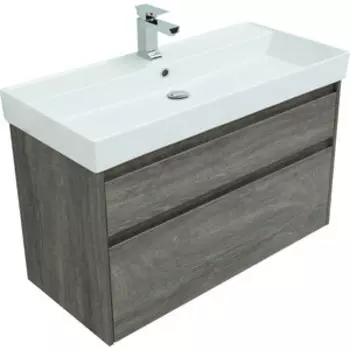 Тумба с раковиной Aquanet Nova Lite 100 два ящика, дуб рошелье (249941, 199206)