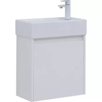 Тумба с раковиной Aquanet Nova Lite 50 одна дверка, белый глянец (298853, 182338)