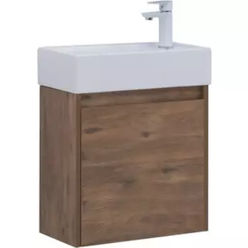 Тумба с раковиной Aquanet Nova Lite 50 одна дверка, дуб рустикальный (298855, 182338)
