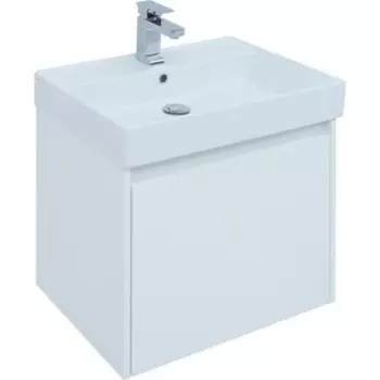 Тумба с раковиной Aquanet Nova Lite 60 один ящик, белый глянец (242574, 242905)