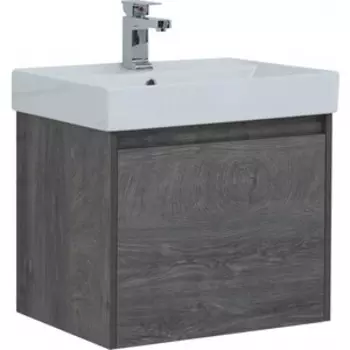 Тумба с раковиной Aquanet Nova Lite 60 один ящик, дуб рошелье (242570, 242905)