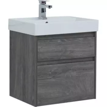 Тумба с раковиной Aquanet Nova Lite 60 два ящика, дуб рошелье (242577, 242905)