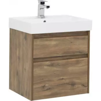 Тумба с раковиной Aquanet Nova Lite 60 два ящика, дуб рустикальный (249512, 242905)