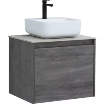 Тумба с раковиной Aquanet Nova Lite 60 один ящик, дуб рошелье/серая (242570, 257608, 211281)