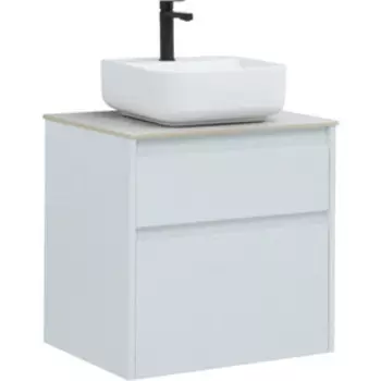 Тумба с раковиной Aquanet Nova Lite 60 два ящика, белый глянец/серая (242575, 257608, 211281)