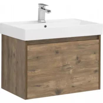 Тумба с раковиной Aquanet Nova Lite 75 один ящик, дуб рустикальный (249514, 242338)