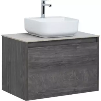 Тумба с раковиной Aquanet Nova Lite 75 один ящик, дуб рошелье/серая (242274, 257611, 211281)