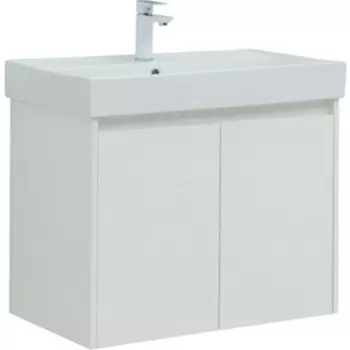 Тумба с раковиной Aquanet Nova Lite 75 две дверки, белый глянец (298850, 242338)
