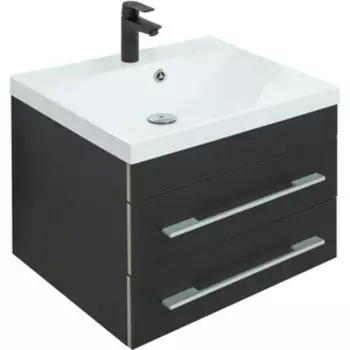 Тумба с раковиной Aquanet Верона 58 черный матовый (272428, 281220)