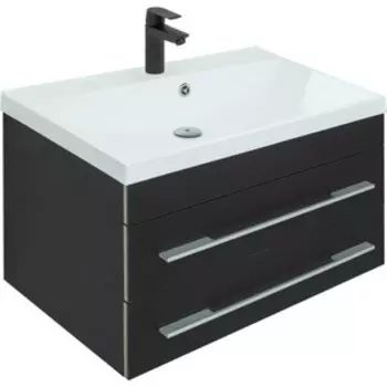 Тумба с раковиной Aquanet Верона 75 черный матовый (272427, 281221)