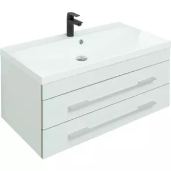 Тумба с раковиной Aquanet Верона 90 белый матовый (272424, 284114)