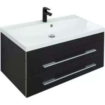 Тумба с раковиной Aquanet Верона 90 черный матовый (272429, 284114)