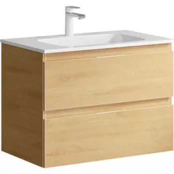 Тумба с раковиной Aqwella Accent 75 2 ящика, дуб золотой (ACC0175DZ, Mal.75.04.D)
