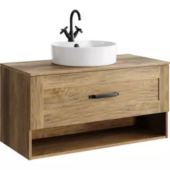 Тумба с раковиной Aqwella Craft 100 дуб балтийский (CRF0110DB, WB.CT/Best/43-C.Shelf/WHT.G/S1)