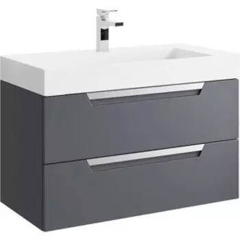 Тумба с раковиной Aqwella Cube 90 серая (CUB0109GR, Tol.09.04.D)