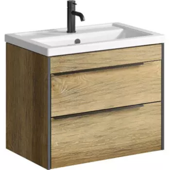 Тумба с раковиной Aqwella Fargo 70 2 ящика, дуб балтийский (FRG0107DB, 4620008197746)