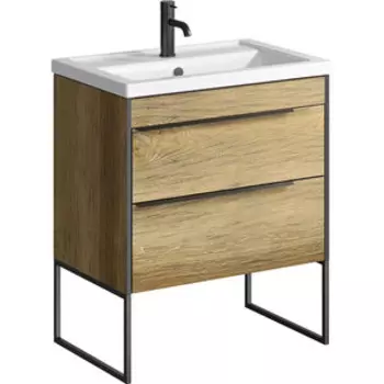 Тумба с раковиной Aqwella Fargo 70 напольная, дуб балтийский (FRG0107DB, FRGN440, 4620008197746)