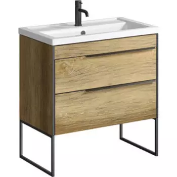 Тумба с раковиной Aqwella Fargo 80 напольная, дуб балтийский (FRG0108DB, FRGN440, 4640021064733)