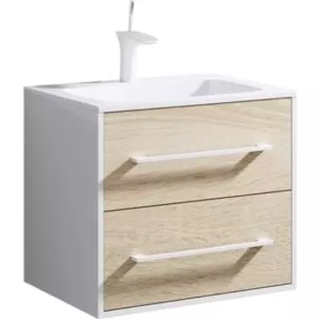 Тумба с раковиной Aqwella Майами 60x45 дуб сонома/белый (Mai.01.06 + Mal.06.04.D)