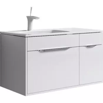 Тумба с раковиной Aqwella Malaga L 90x45 белая (Mal.01.09/L + Mal.09.04.D-L)