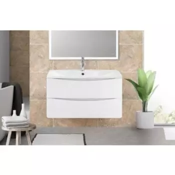 Тумба с раковиной BelBagno Acqua 100 bianco lucido (ACQUA-1000-2C-SO-BL, BB1000/455-LV-MR-ALR)