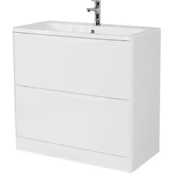 Тумба с раковиной BelBagno Acqua 80 bianco lucido напольная (ACQUA-800-2C-PIA-BL, BB800/455-LV-MR-ALR)
